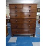 A 19th Century Mahogany Chest on Chest of Two Short and Five Long Drawers. 110cm Wide.