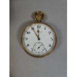 A 9ct Gold Open Face Pocket Watch. The Enamelled Dial Inscribed JW Benson, London.