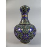 A Chinese Cloisonne Garlic Head Vase and Stand.