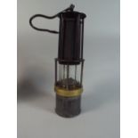 A Brass Mounted Steel Miners Lamp,