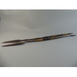 Two Interesting Old Tribal Spears One with an Iron Blade ,The Second with a Copper Blade,