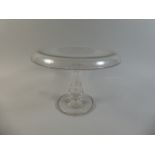 A Victorian Cut Glass Tazza with Hollow Stem Support. 25cm Diameter.