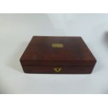 A Good Quality Late Victorian/Edwardian Flame Mahogany Drawing Instrument Set with Monogrammed
