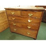 A 19th Century Crossbanded Mahogany Chest of Two Short and Three Long Drawers with Brass Drop