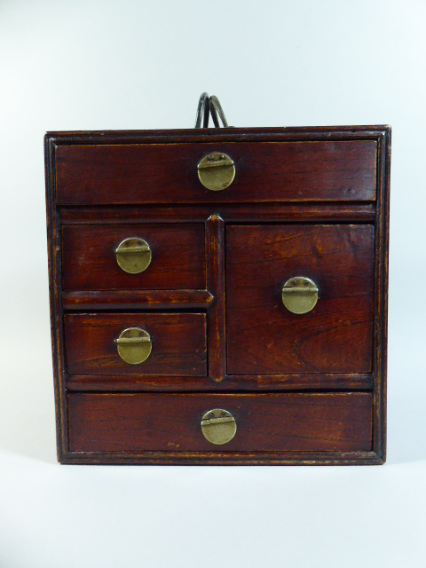 A Small Chinese Spice Chest with Two Long, Three Short and Two Deep Drawers.