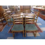 An Old Charm Oak Dining Room Suite Comprising Extending Circular Table and Six Chairs