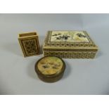 A Persian Lidded Box Decorated with Lion Hunt,