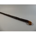 A 19th Century Gnarled Wood Walking Stick,