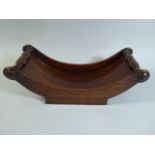 A George III Mahogany Cheese Coaster of Curved Cradle Form. 43cm Wide.