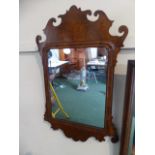 A Georgian Mahogany Fretwork Wall Mirror,