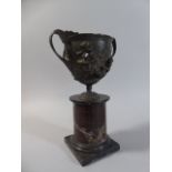 A 19th Century Grand Tour Style Bronze Urn Relief Moulded with the Image of Male and Female