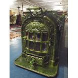 A French Green Enamelled Stove, La Salamandre,