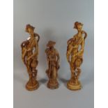 A Collection of Three Oriental Resin Figures,