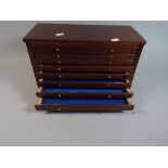 A 20th Century Mahogany Eight Drawer Collectors Chest,