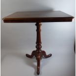 A Victorian Rectangular Topped Mahogany Tripod Wine Table,