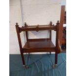 An Edwardian Mahogany Two Tier Trolley with Galleried Top and Shelf,