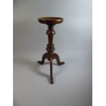 An Edwardian Oak Tripod Jardiniere Stand with Dish Top,