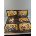 A Collection of Nine Large Table Mats Decorated with Birds,