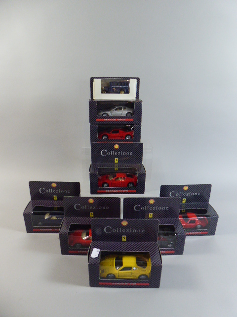 A Collection of Shell Diecast Ferrari Car Models in Original Boxes