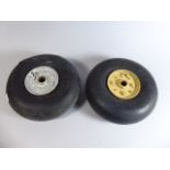 A Pair of Rear Aircraft Wheels, Static Conducting for Spitfire or Similar,