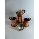 A Collection of 19th Century Copper Wares, to Include Wine Funnel,