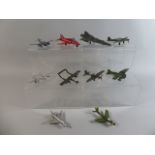 A Collection of Ten Die Cast Military Aircraft by Various of Makes to Include Red Arrows,