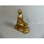 An Art Deco Gilt Metal Study of a Kneeling Nude with Hands Outstretched,