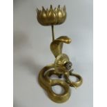 An Anglo Indian Colonial Brass Desk bell In the Form of a Cobra,