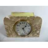 A French Art Deco Marble and Onyx Mantle Clock,