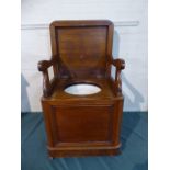 A Late Victorian Mahogany Lift Top Box Commode with Hinged Handles,