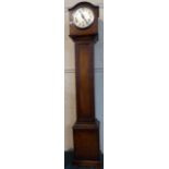 An Edwardian Oak Grandmother Clock,