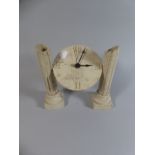 A Modern Mantle Clock in The Form of Two Pillar Folly,