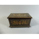 A 19th Century French Ebonised Casket Decorated with Cherubs, Satin Lined Interior,