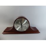 A German Mahogany Napoleon Hat Westminster Chime Mantle Clock by Franz Hermle,
