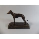 A Bronze Effect Study of Greyhound on Plinth,