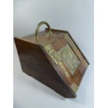 A Late Victorian Brass Mounted Oak Coal Scuttle (Missing Liner)