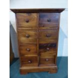 A Hard Wood Eight Drawer Spice Cabinet,