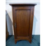 An Edwardian Mahogany Bedside Cabinet with Panel Door and Raised Gallery,