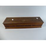 A Good Quality French Inlaid Games Box with Hinged Lid to Sectioned Interior and Velvet Pads,