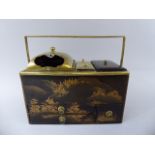 A Good Quality Japanese Lacquer and Brass Artists Box with Four Fitted Drawers.