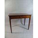 A 19th Century Mahogany Fold Over Gate Leg Tea Table with Inlaid String Banding and with Single