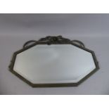 An Early 20th Century French Metal Framed Wall Mirror with The Original Faux Bronze Cold Painted