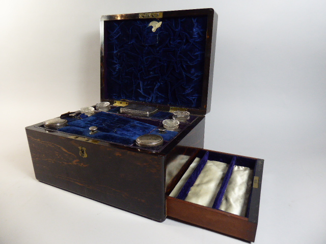 A 19th Century Coromandel Ladies Work Box with Brass Escutcheons. - Image 2 of 3