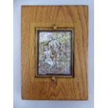 A Framed Miniature Jigsaw Puzzle Depicting Adam and Eve, Signed Bottom Left 'Bischoff', 7.5x5.