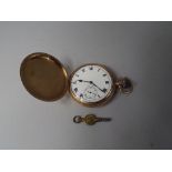 A 9ct Gold Full Hunter Pocket Watch by Denco with Subsidiary Seconds Dial. Working Order.
