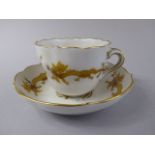 A Meissen Cabinet Coffee Can and Saucer Decorated with Dragons.