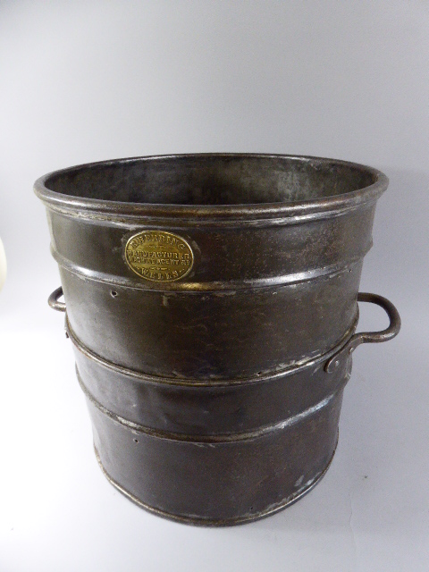 A Victorian Two Handled Brass Mounted Cheese Mould.