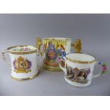 A Trio of Commemorative Loving Mugs, Queen Elizabeth,
