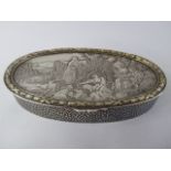 A Continental White Metal Oval Box.