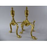 A Pair of Modern Brass Fire Dogs